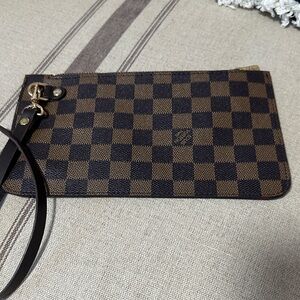 Source Unknown Brown and Black Checkered Wristlet